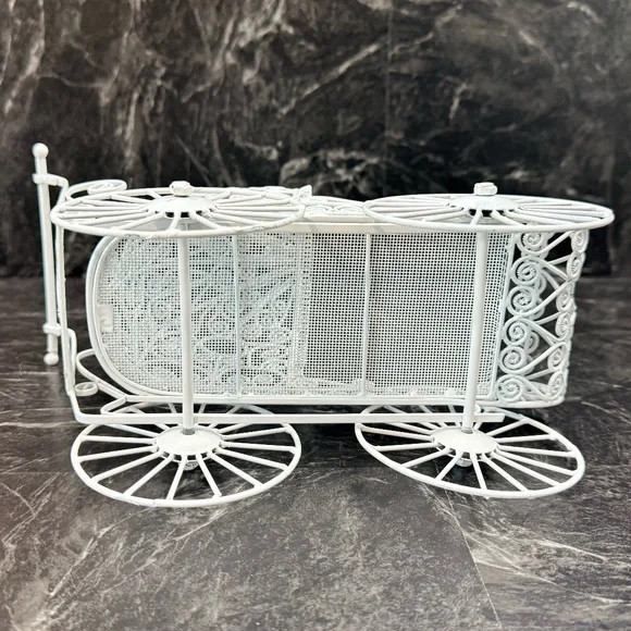 White Metal Doll Carriage with Small Baby Doll - Picture 8 of 16